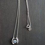 アクアマリン　ホースシューCZネックレス　SILVER925