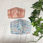 【最終】立体マスク　幼児用　水色リボン　サークルフラワー