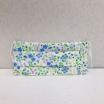 Wガーゼ大人用マスク　ブルー小花