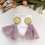 クリアゴールド×ふわふわシフォンピアス／イヤリング