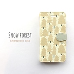 再販♡【iPhone/Android】雪降る森 北欧 スマホケース 手帳型