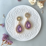 花雫のビジューピアス( pastel ) -milky grape-