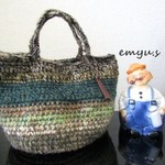 丸底ニットバッグ（大）森の小人