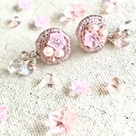 【ビーズ刺繍】ぷちドロップさくら色🌸耳飾り　