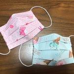 子供 プリーツマスク 2枚セット 女の子 アイス＆リボン ノーズワイヤー入り