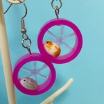 (送料込)ハムスターのクルクル滑車ピアス
