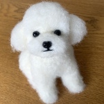 羊毛フェルトトイプードル【ホワイト】犬
