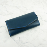 4連 キーケース 革　Darkblue