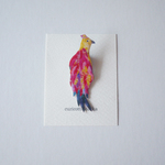 歌が上手なインコのブローチ(少し大きめ)／Brooch