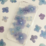 パープル×ブルーの紫陽花押し花のiphone6ケース♡A