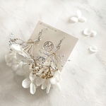 紫陽花のミニ花束ピアス(イヤリング)ホワイト