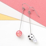 ダルメシアン柄がゆらゆら揺れるペーパーピアス/イヤリング