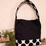 帆布バック ちょっとそこまでバックM　(水玉ツートン)