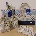 【オーダー予約品】１様専用＊パッチワーク車柄＆ミニはたらく車柄　入学セット