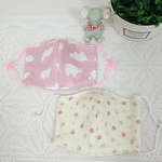 幼児用立体ガーゼマスク（Sサイズ）2枚セット①くま&バラ