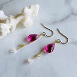 ピンクトルマリン×ペリドットのゆらゆらピアス