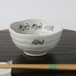 【訳アリ】ねこねこ　お茶碗　（磁器）