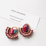 ビーズフリンジ刺繍ピアス・イヤリング