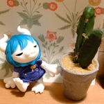 「モンスターファクトリー用お洋服」刺繍入りコーデュロイロンパース(青)