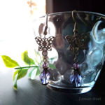 蝶々と 魔法の 香水瓶の ピアス／イヤリング (カラーチェンジ)