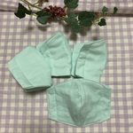【再×3販】大人用　立体型マスク（4枚重ね）無地ミントグリーン