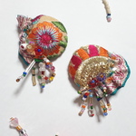 ethnic frill 刺繍リボン《イヤリング・ピアス》