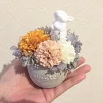 母の日♡うさぎアロマストーンフラワー♡