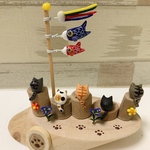 鯉のぼりとねこ