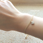 Double GoldChain Zirconia Flower Blacelet