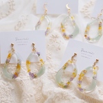 【ピアス/イヤリング選択可能】spring hoop pierce / earring -mint-