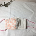 キッズサイズ立体ダブルガーゼマスク小花柄×生成り