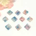 べっこう風スクエア4個セット(水色×ピンク)