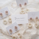 【イヤリング】spring flower × pearl hoop earring