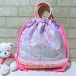 ユニコーン《ゆめかわ/ピンク》持ち手付き・お着替え・体操服入れ巾着