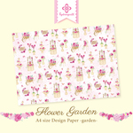 【Flower garden】A4サイズ デザインペーパー