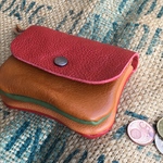 小さな革の財布/可愛いミニ財布/mini-ca-gre-red