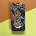 手帳型iPhoneケース　スマホケース  ニシアフリカトカゲモドキ　ヒョウモントカゲモドキ　モドキーズ 黄色 オレンジ 茶色 黒