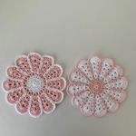 ピンク＆ホワイトお花コースター