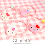 【送料無料】キッズ用 可愛いうさちゃんのヘアゴム 4個セット h-850