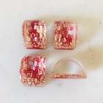 Clear Red  Domed Cabochons