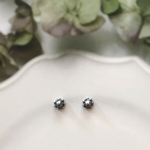 送料無料✴︎アレルギー対応✴︎再販2♡silver ブラック ダイヤ♡デザイン フラワーのピアス・イヤリング
