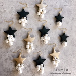 【再販】星★ボリュームコットンパールピアス