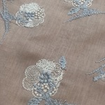 刺繍布＜ぼあーんぼあーん ＞綿麻　サーモンピンク30センチ