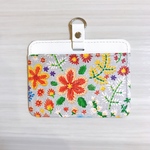 new IDホルダー〜刺繍の花編〜 社員証入れ　名札入れ　puパスケース