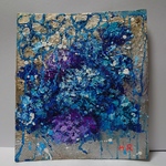 油絵 絵画 紫陽花 【L】
