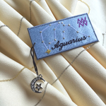 12星座の刺繍しおり★水瓶座（みずがめ座）