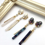 スティックパールビジューピアス/イヤリング