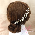 前撮り　かすみ草 風 ヘアアクセサリー パール 小枝 ウェディング　結婚式　お呼ばれ 二次会  卒業式 入学式 花　ヘアー　アクセサリー　ヘアピン　おしゃれ　カスミソウ 風  華奢　アイボリー