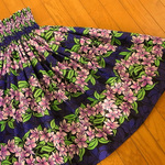 ★７４ｃｍ★プルメリア★黒★パウスカート★（商品番号：TS-17）★