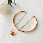 glass chanel stone gold 2連バングル ブラウン